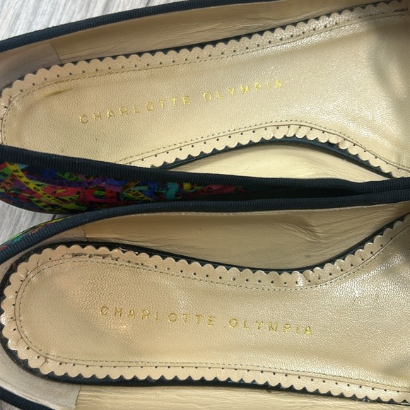 Perfect Charlotte Olympia Spellout logo colorful Ballet Flats 37.5 - Picture 3 of 9